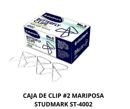 CAJA DE CLIP #2 MARIPOSA STUDMARK