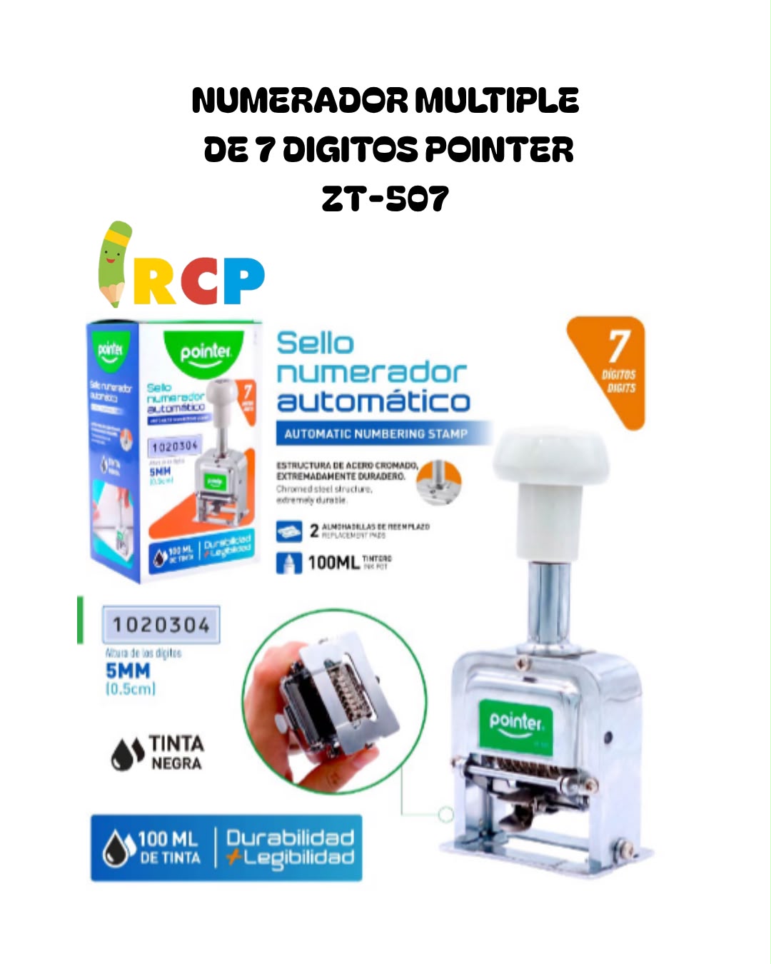 NUMERADOR MULTIPLE DE 7 DIGITOS POINTER ZT-507