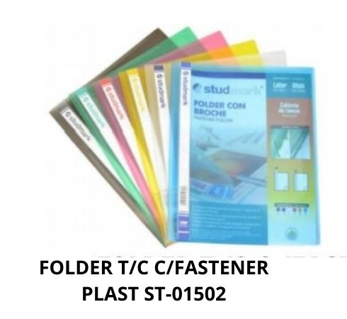 FOLDER T/C C/FASTENER PLAST