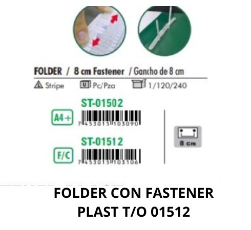 FOLDER CON FASTENER PLAST T/O