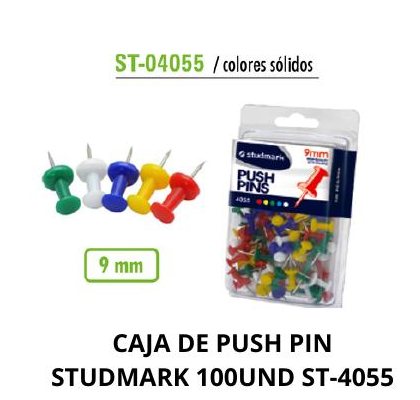 CAJA DE PUSH PIN STUDMARK 100UND