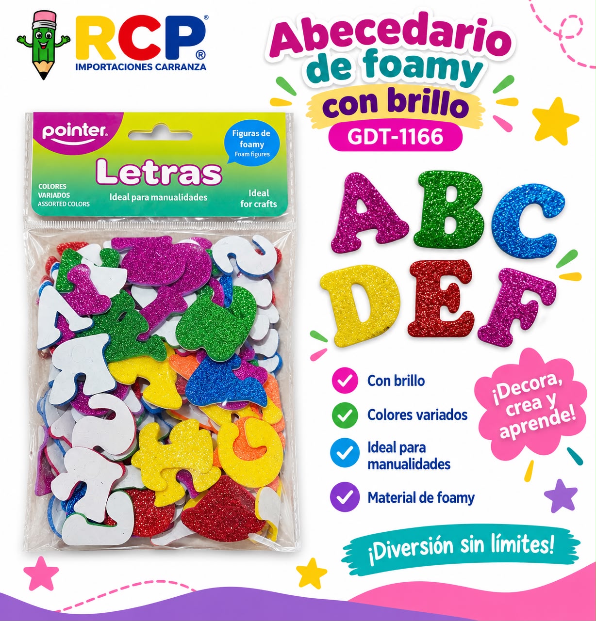 BOLSA FOAMY LETRAS ESCARCHA/ADHE