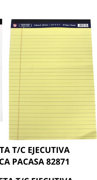 LIBRETA T/C EJECUTIVA AMARILLA PACASA