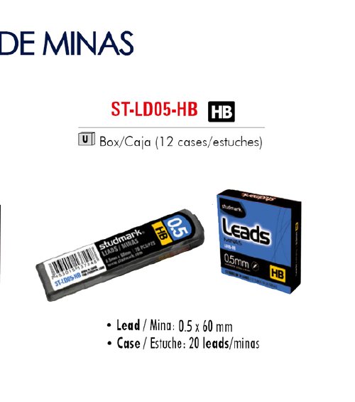 TUBO DE MINAS 0.5 MM HB