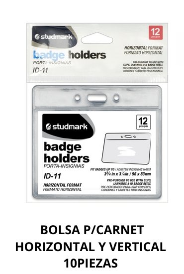 BOLSA P/CARNET HORIZONTAL SET 12PZ
