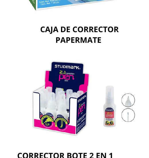 CORRECTOR BOTE 2 EN 1 10ML STUDMARK