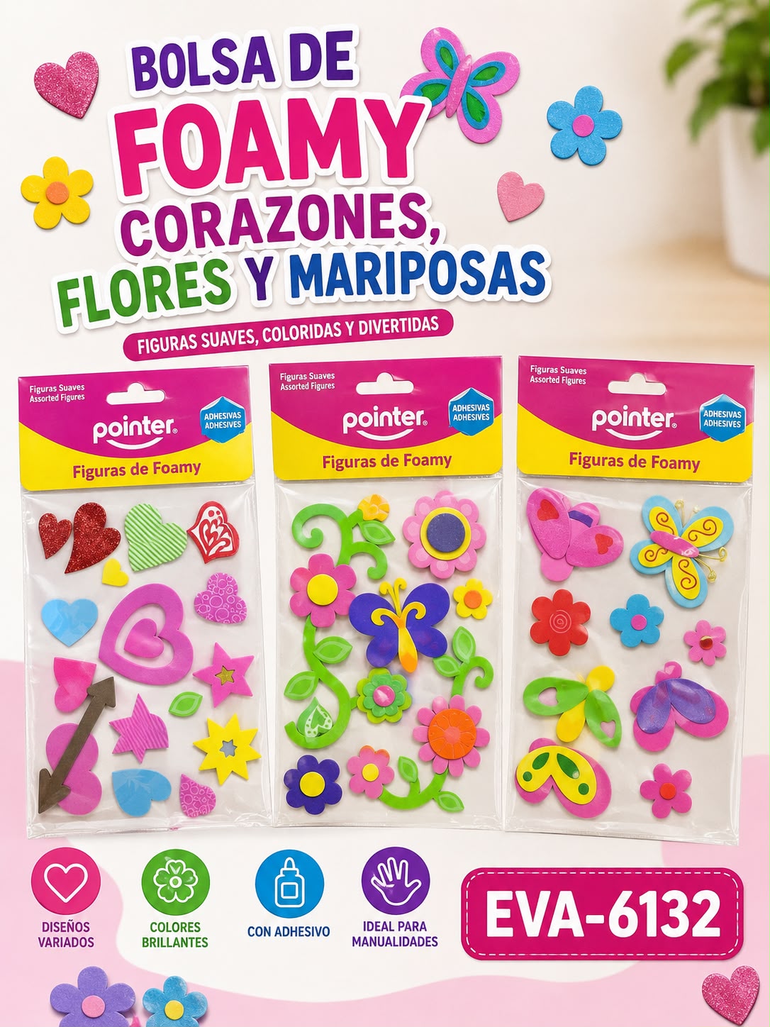 BOLSA DE FOAMY CORAZON/FLOR/MARIP