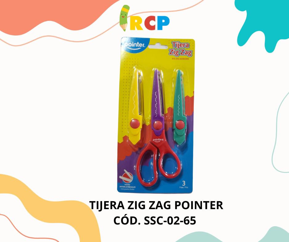 SET TIJERAS ZIG ZAG  CAMBIABLE POINTER