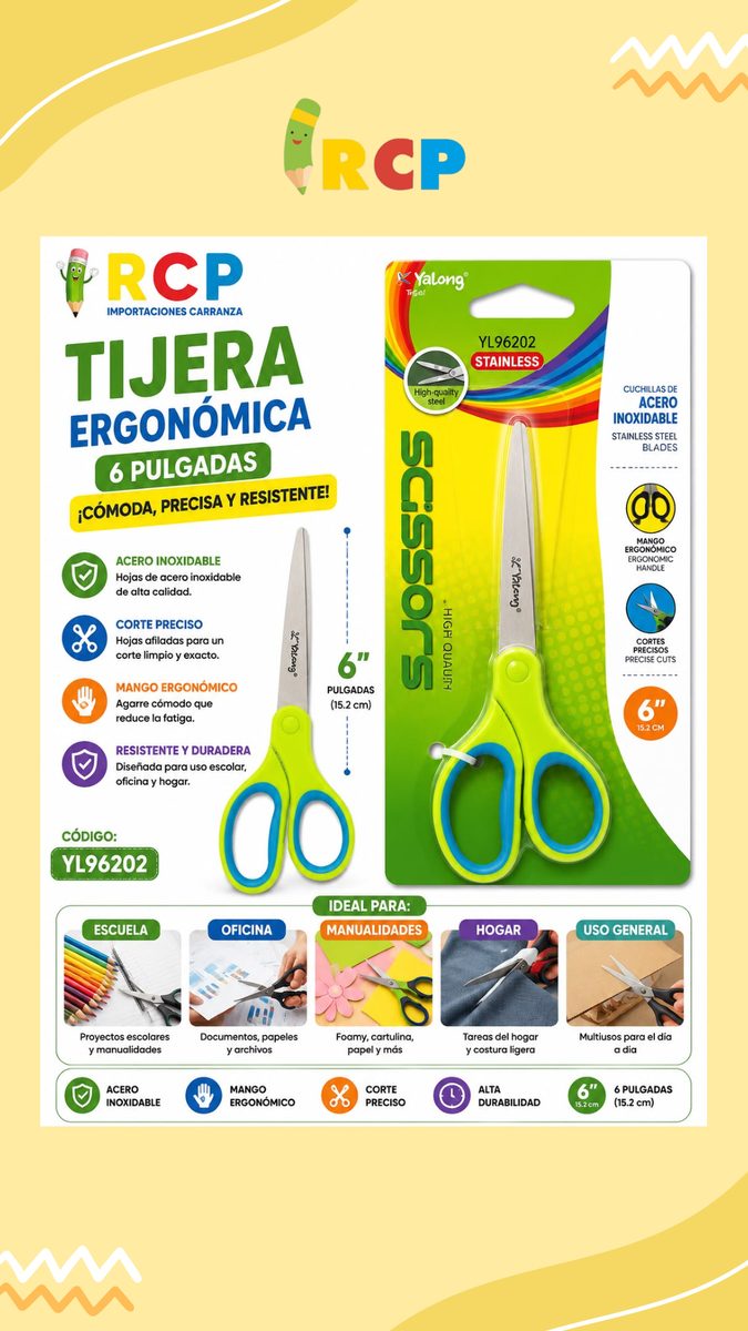 TIJERA 6" ERGONOMICA YALONG