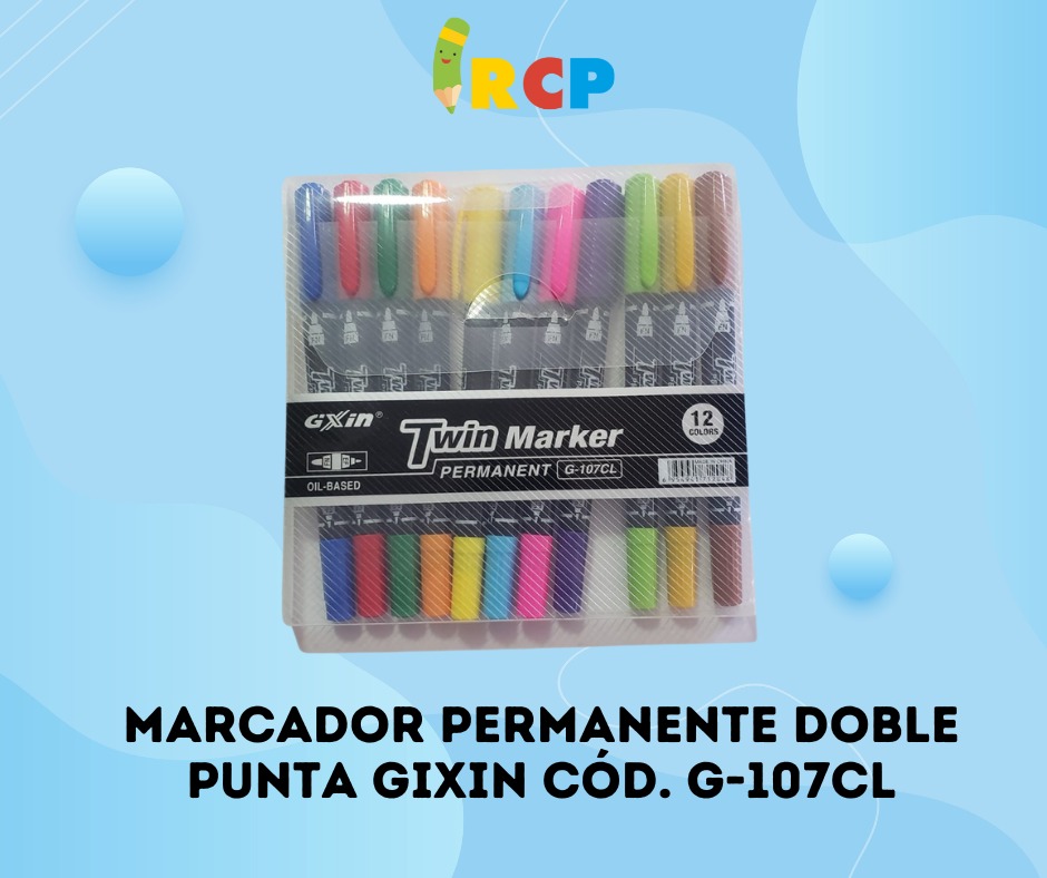 SET DE PLUMON GXIN 12 COLORES D/PUNTA
