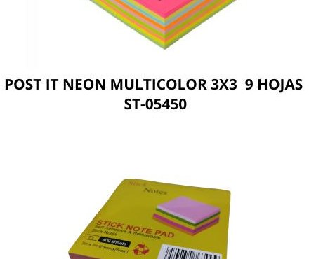 POST IT 3X3 5 COLORES 400H