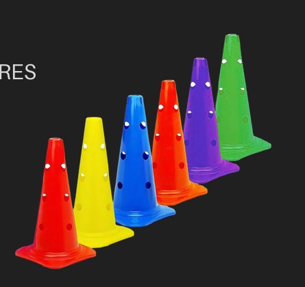 CONO PLASTICO MED DE COLORES 32CM