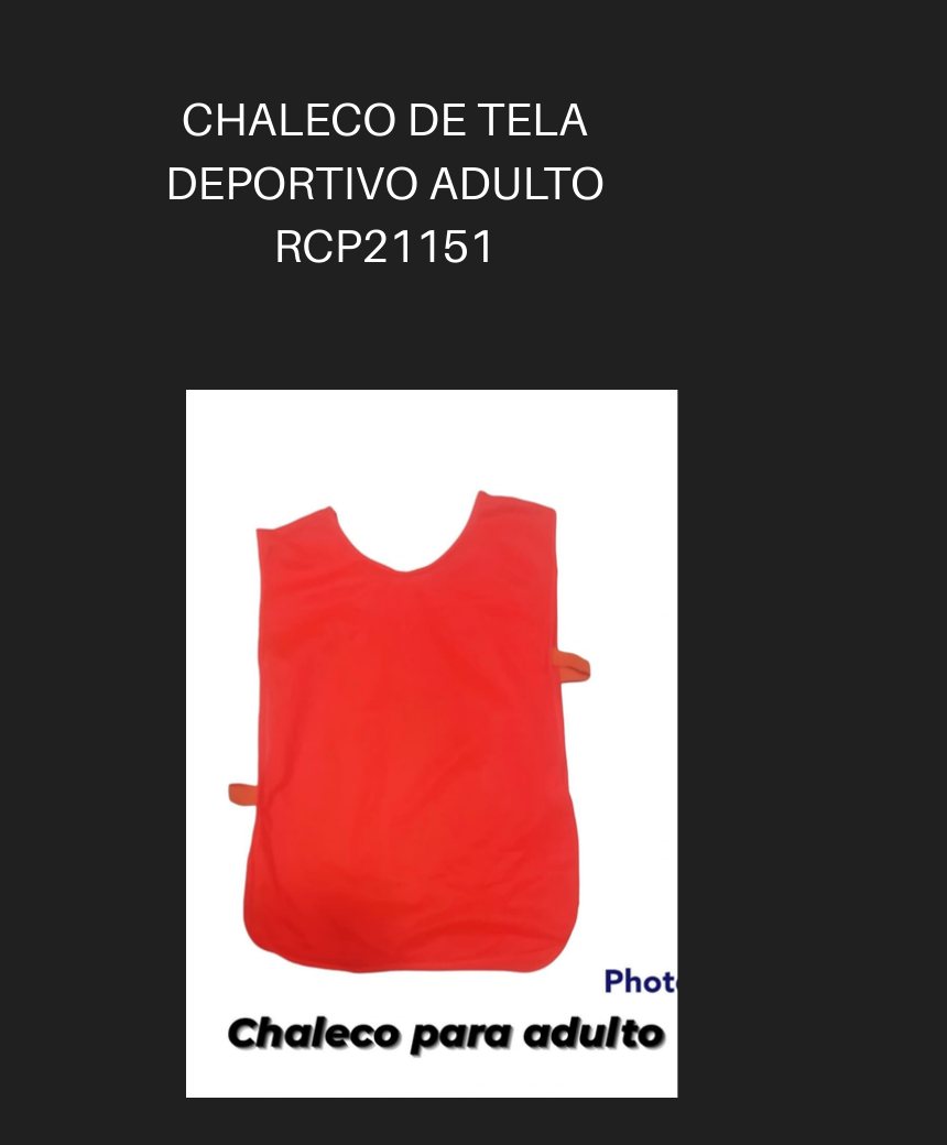 CHALECO DE TELA DEPORTIVO ADULTO