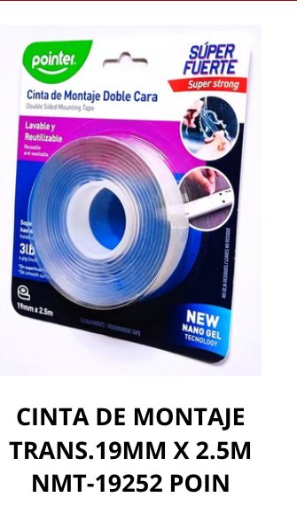 CINTA DE MONTAJE TRANS.19MM X 2.5M NMT-19252 POIN