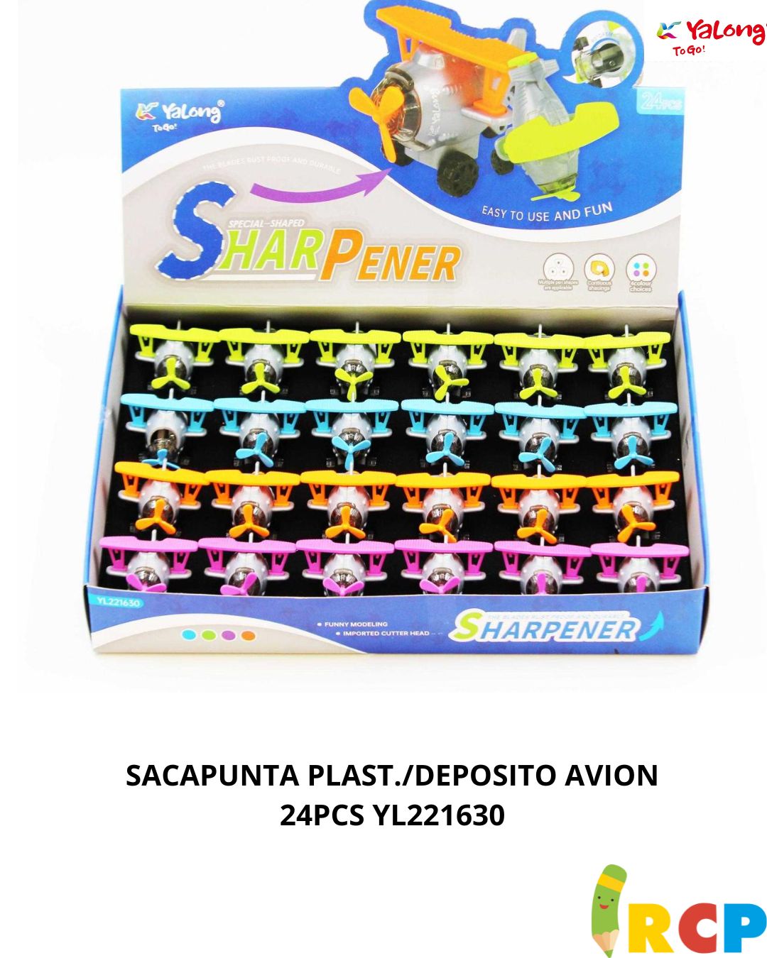 SACAPUNTA PLAST./DEPOSITO AVION 24PCS