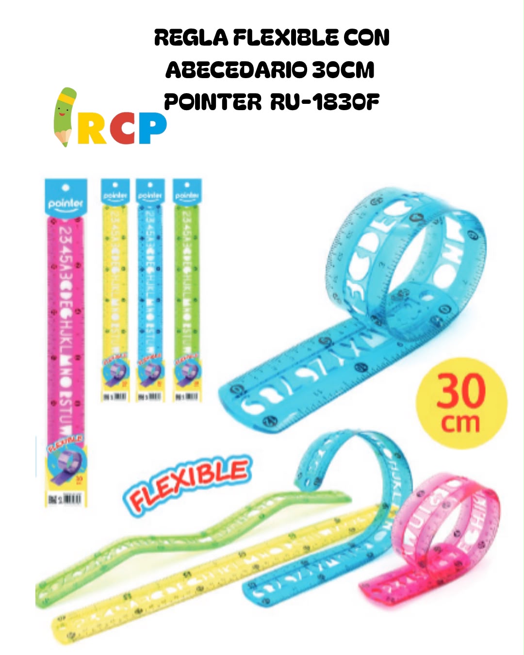 REGLA FLEXIBLE C/ABEC 30CM POINTER