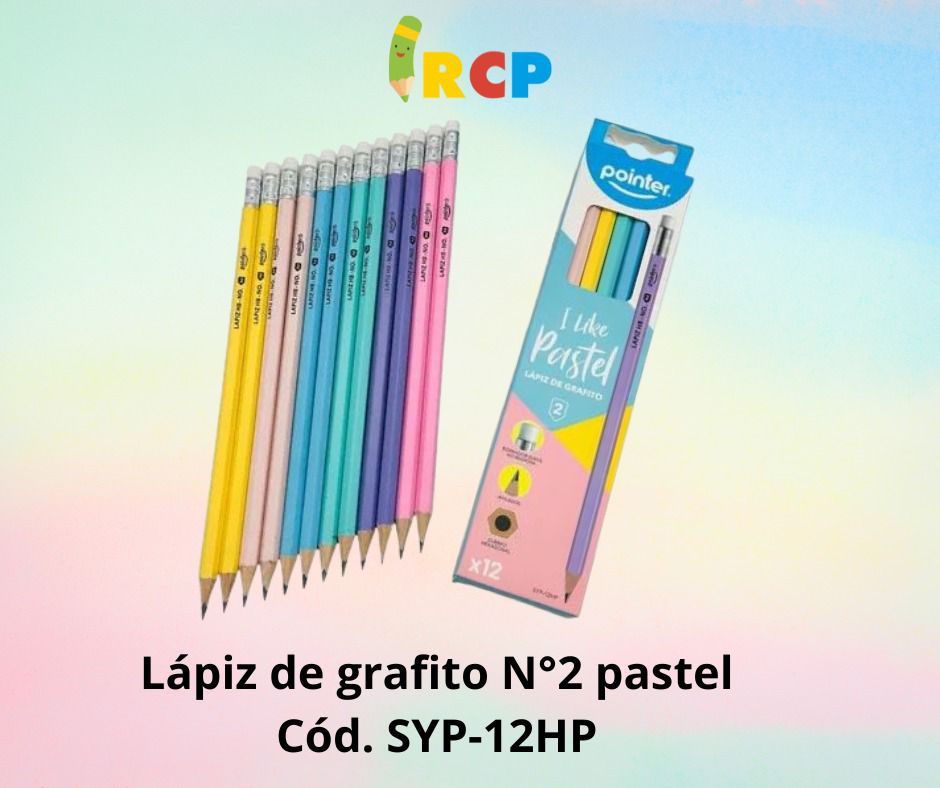 LAPIZ ESCOLAR PASTEL 12PZS POINTER