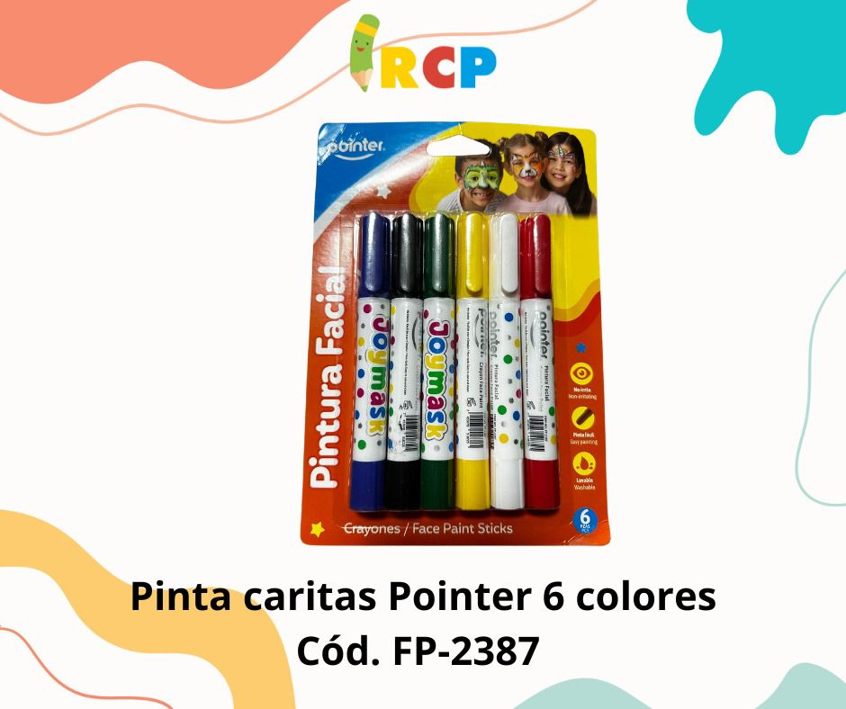 CRAYOLA PINTA CARITA POINTER 6PZS