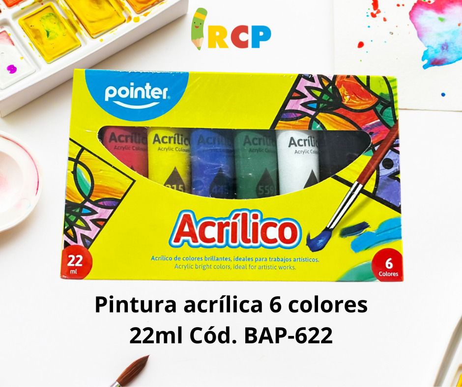 PINTURA ACRILICA SET 6 COL 22ML POINTER