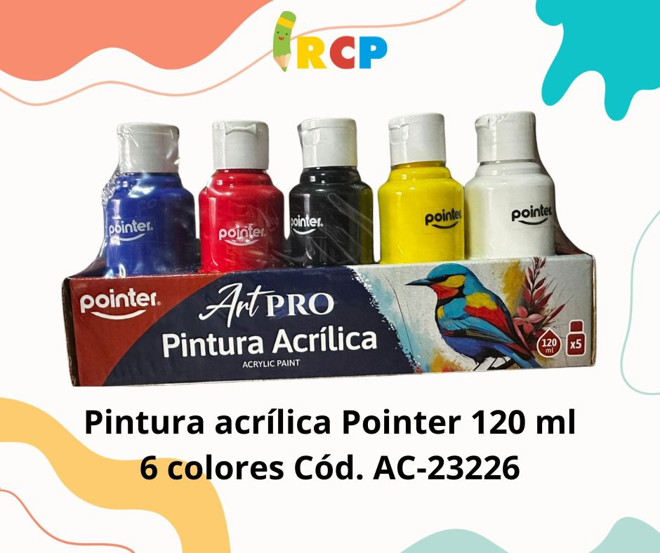 PINTURA ACRILI 120ML (caja5 COL) POINTER