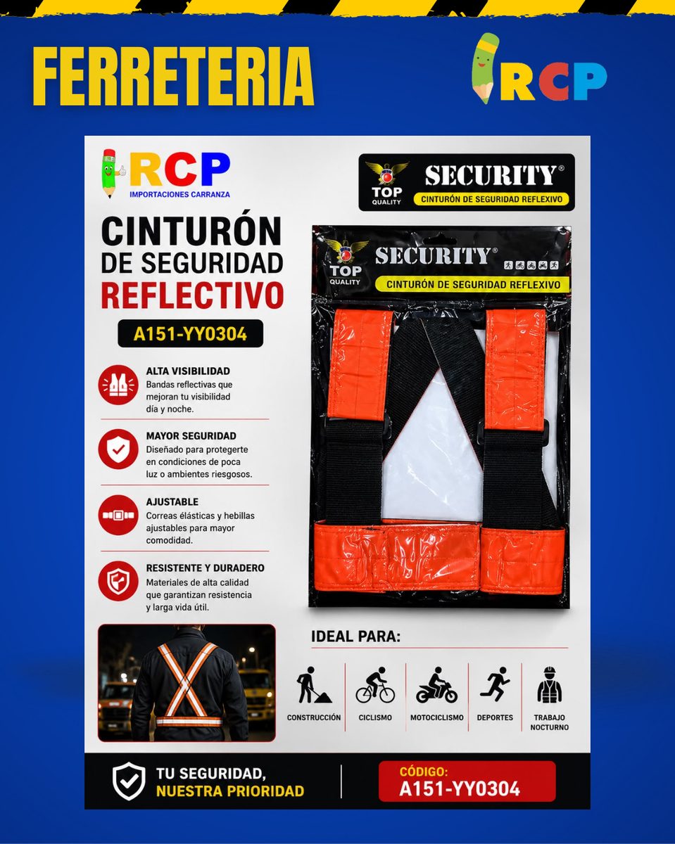 CINTURON DE SEGURIDAD REFLECTIVO