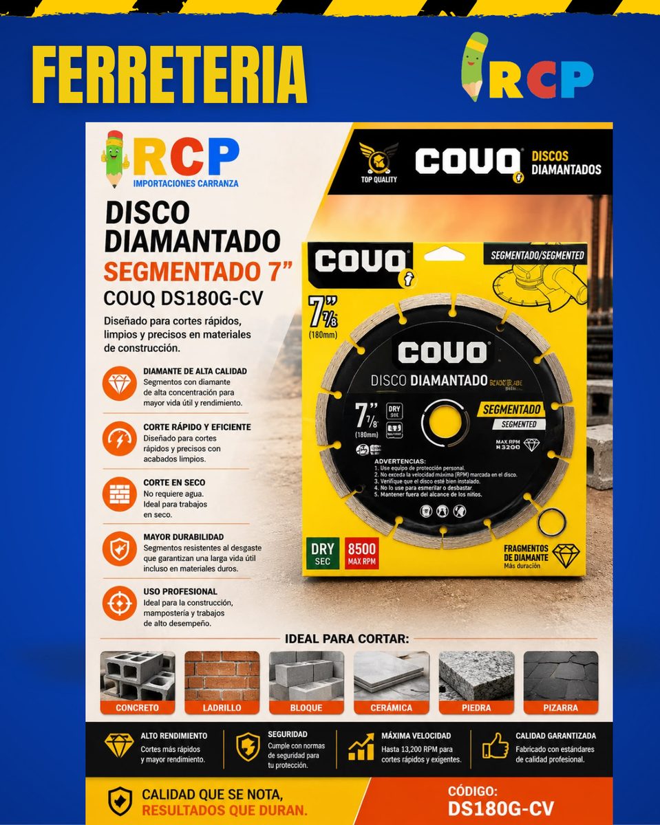 DISCO DIAMANTADO SEGMENTADO 7" COVO
