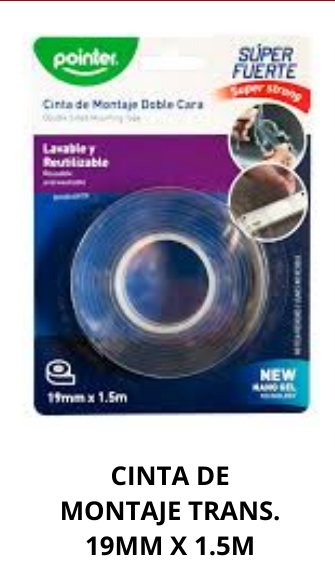 CINTA DE MONTAJE TRANS. 19MMX1.5M NMT-1915 POIN