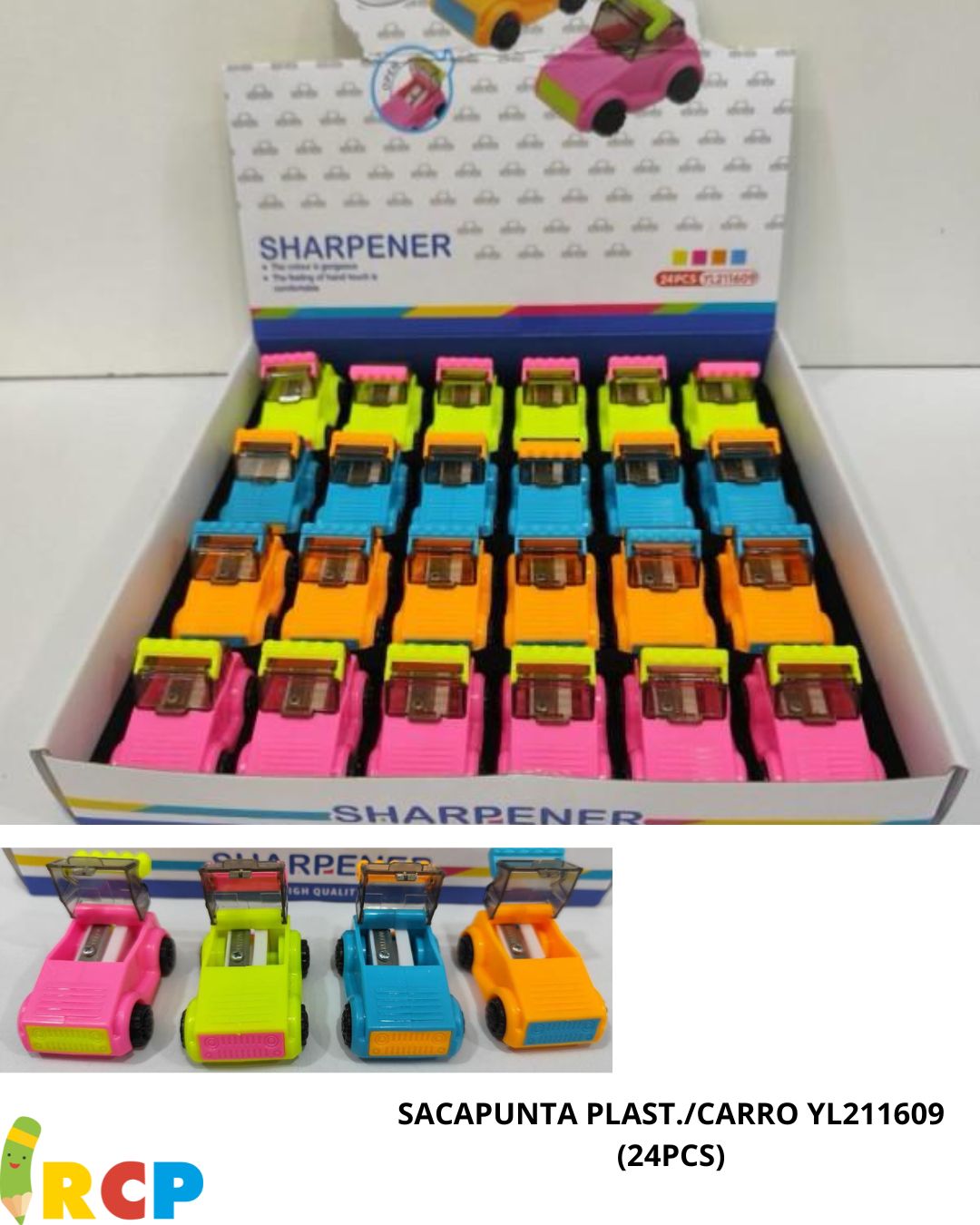 SACAPUNTA PLAST./CARRO YL211609 (24PCS)