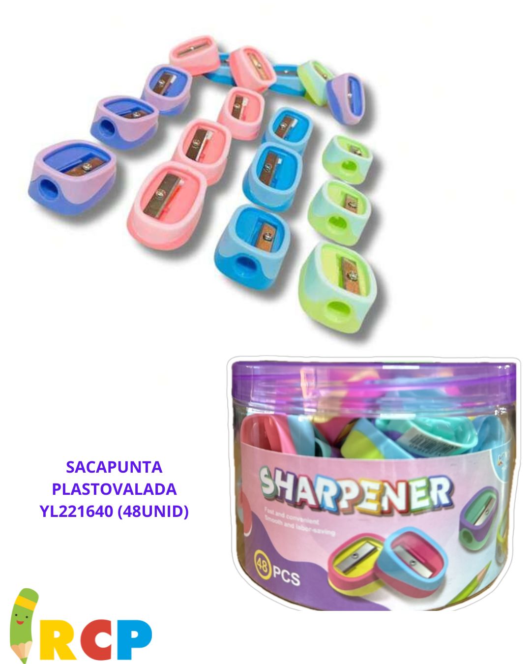 SACAPUNTA PLAST. OVALADA YL221640 (48UNID)