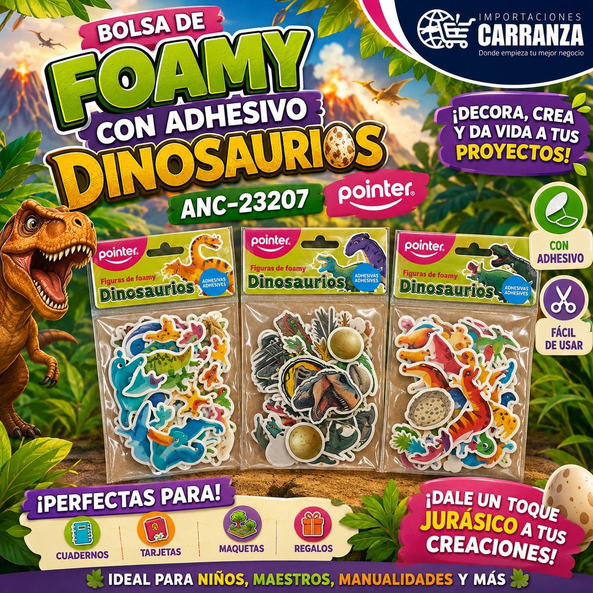 BOLSA DE FOAMY ADH DINOSAURIO ANC-23207 POINTER