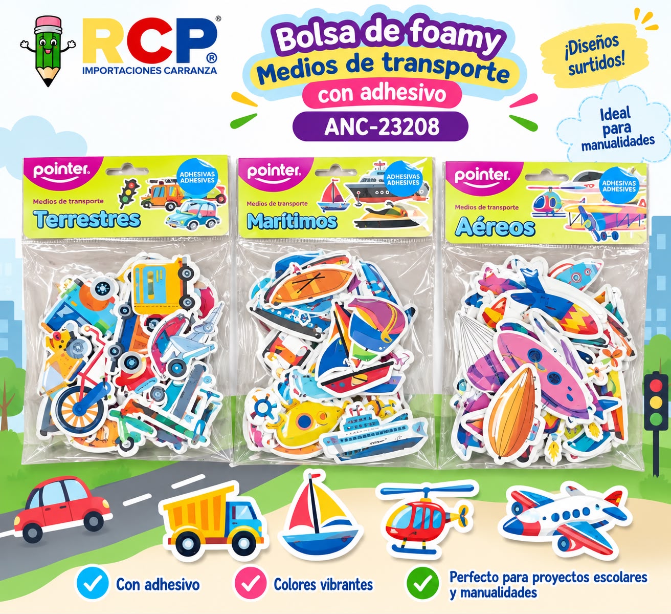 BOLSA DE FOAMY ADH MEDIOS/TRANSP. POINT