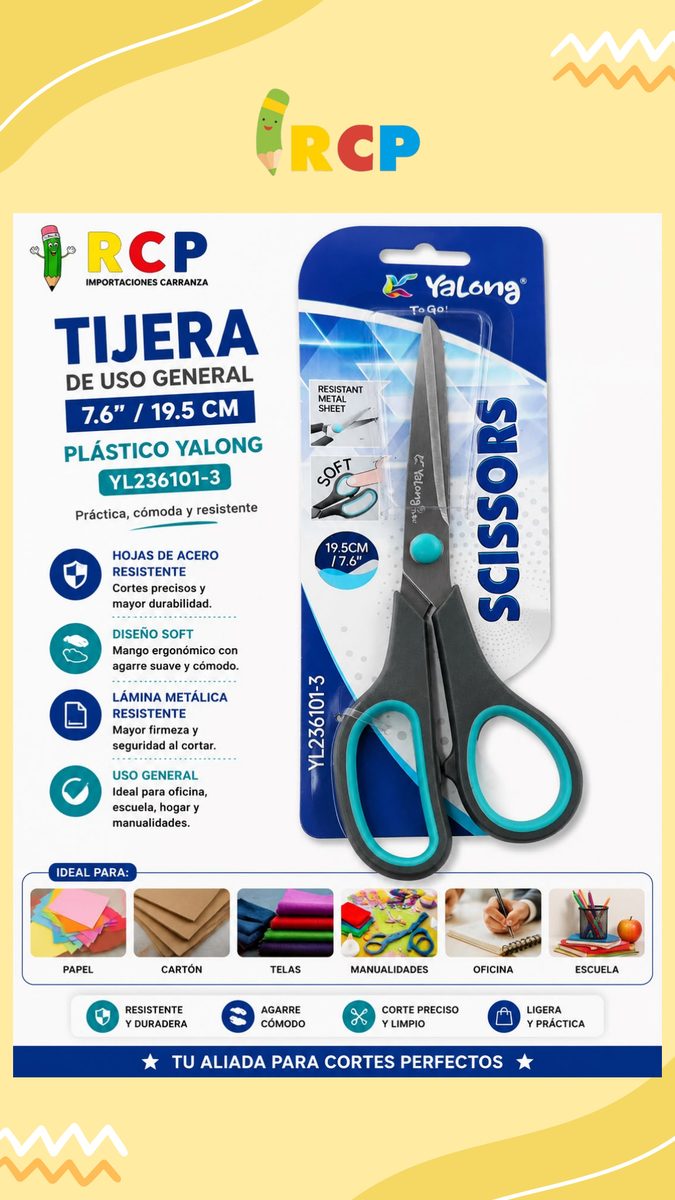 TIJERA 7.6"PLASTICA YALONG