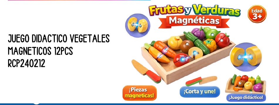JUEGO DIDACT VEGETALES MAGNETICOS 12PCS