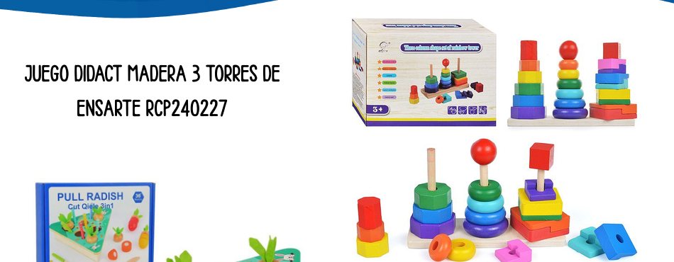 JUEGO DIDACT MADERA 3 TORRES DE ENSARTE
