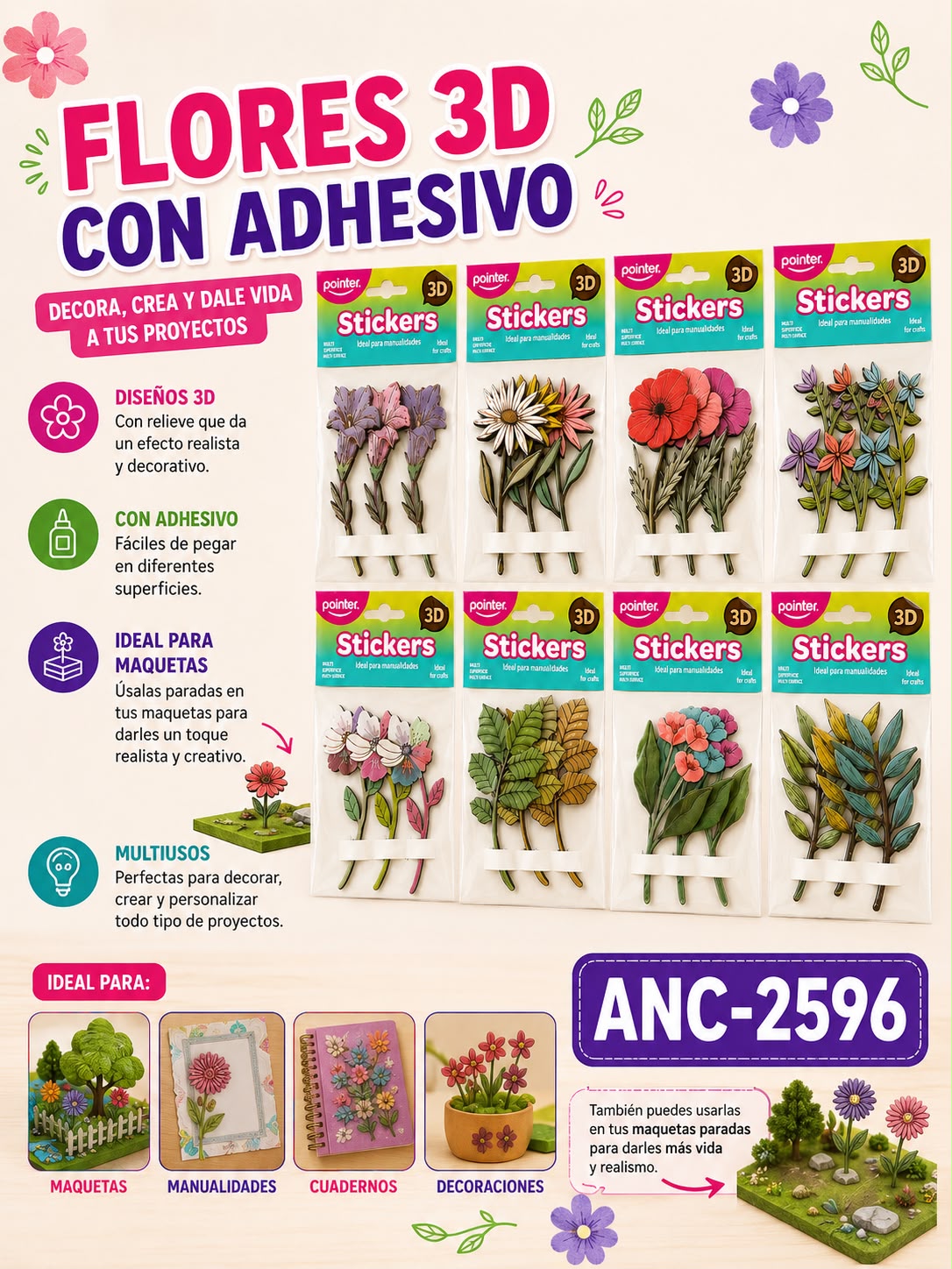 BOLSA FLORES ADH 3D