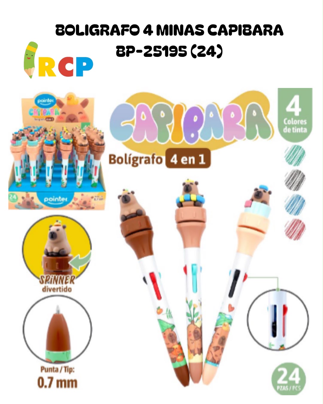 BOLIGRAFO 4 MINA CAPIBARA BP-25195 (24)