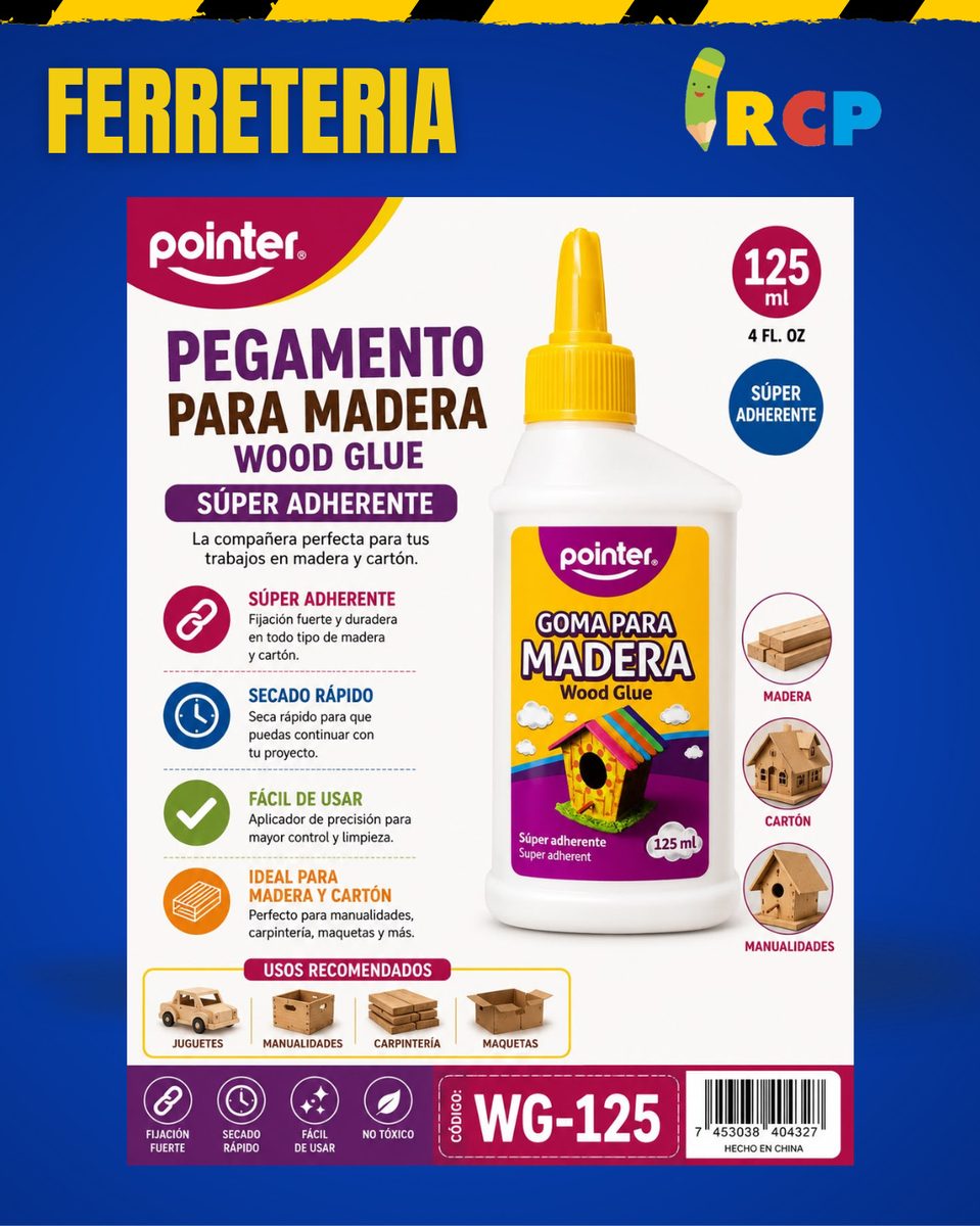 PEGAMENTO P/MADERA 125ml POINTER WG-125 (12)