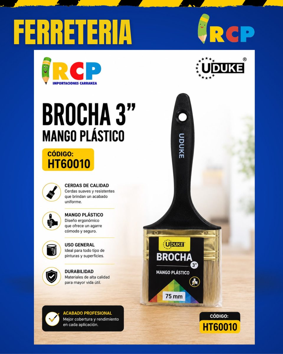 BROCHA 3" UDUKE M/PLASTICO
