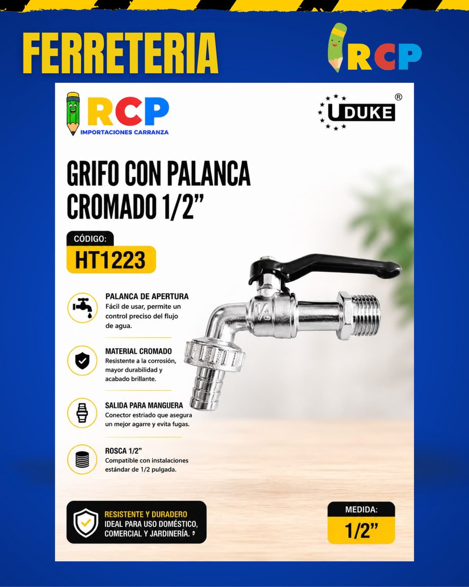 CHORRO C/PALANCA CROMADO 1/2