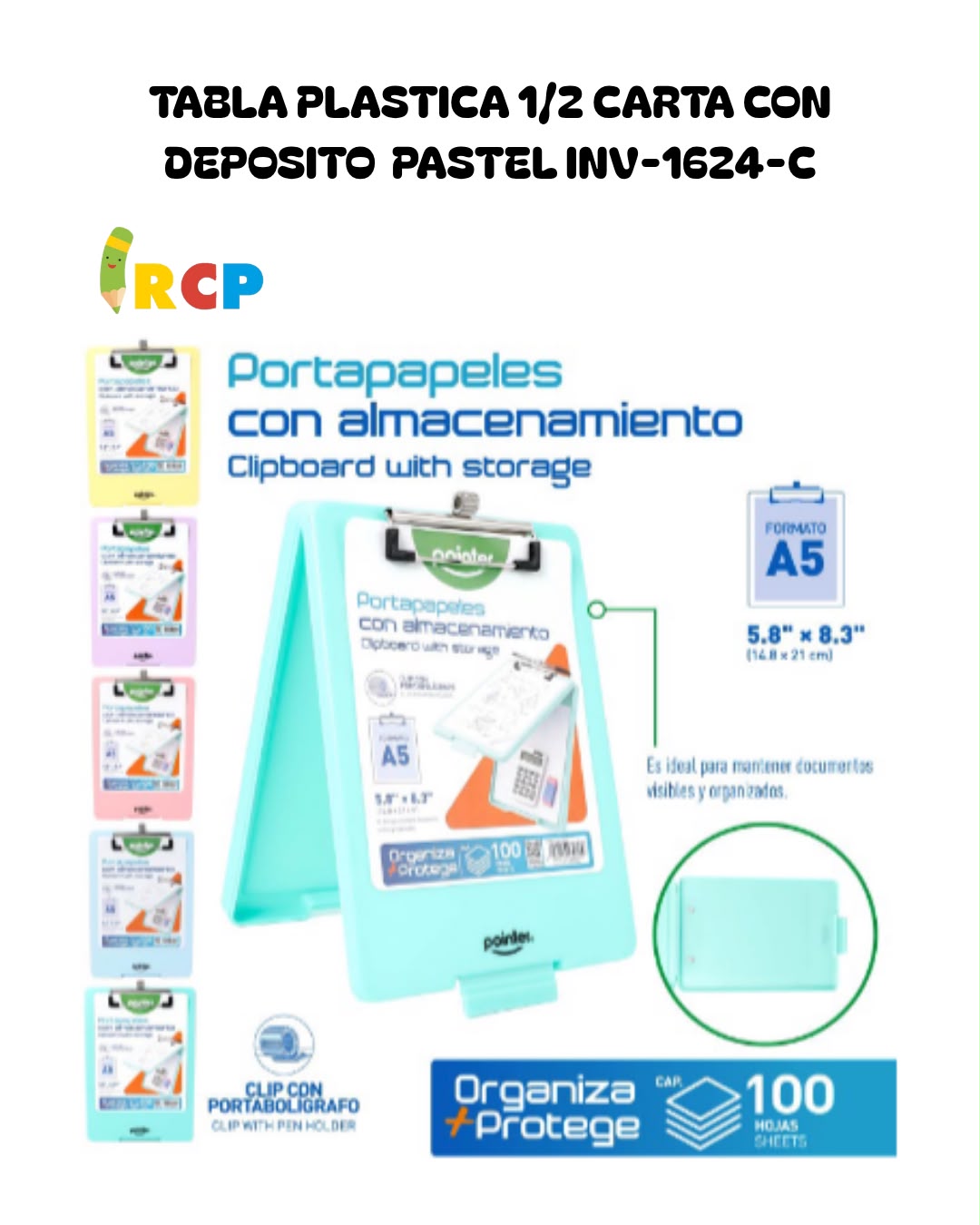 TABLA PLAST 1/2 CARTA DEPOS PASTEL