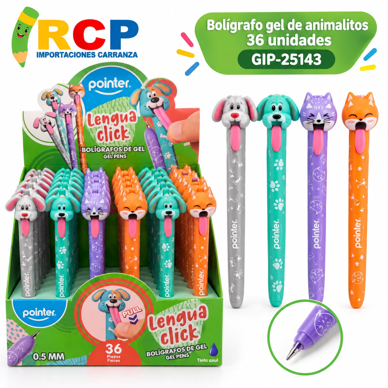 BOLIGRAFO GEL DE ANIMAL C/LENGUA (36)