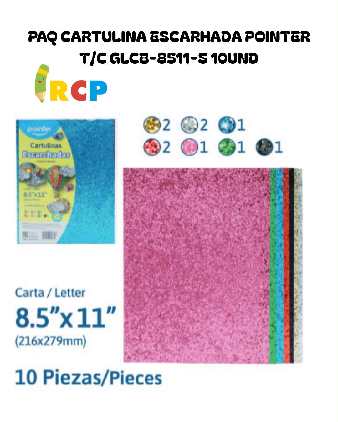 PAQ CARTULINA ESCARHA. POINTER T/C GLCB-8511-S 10UND