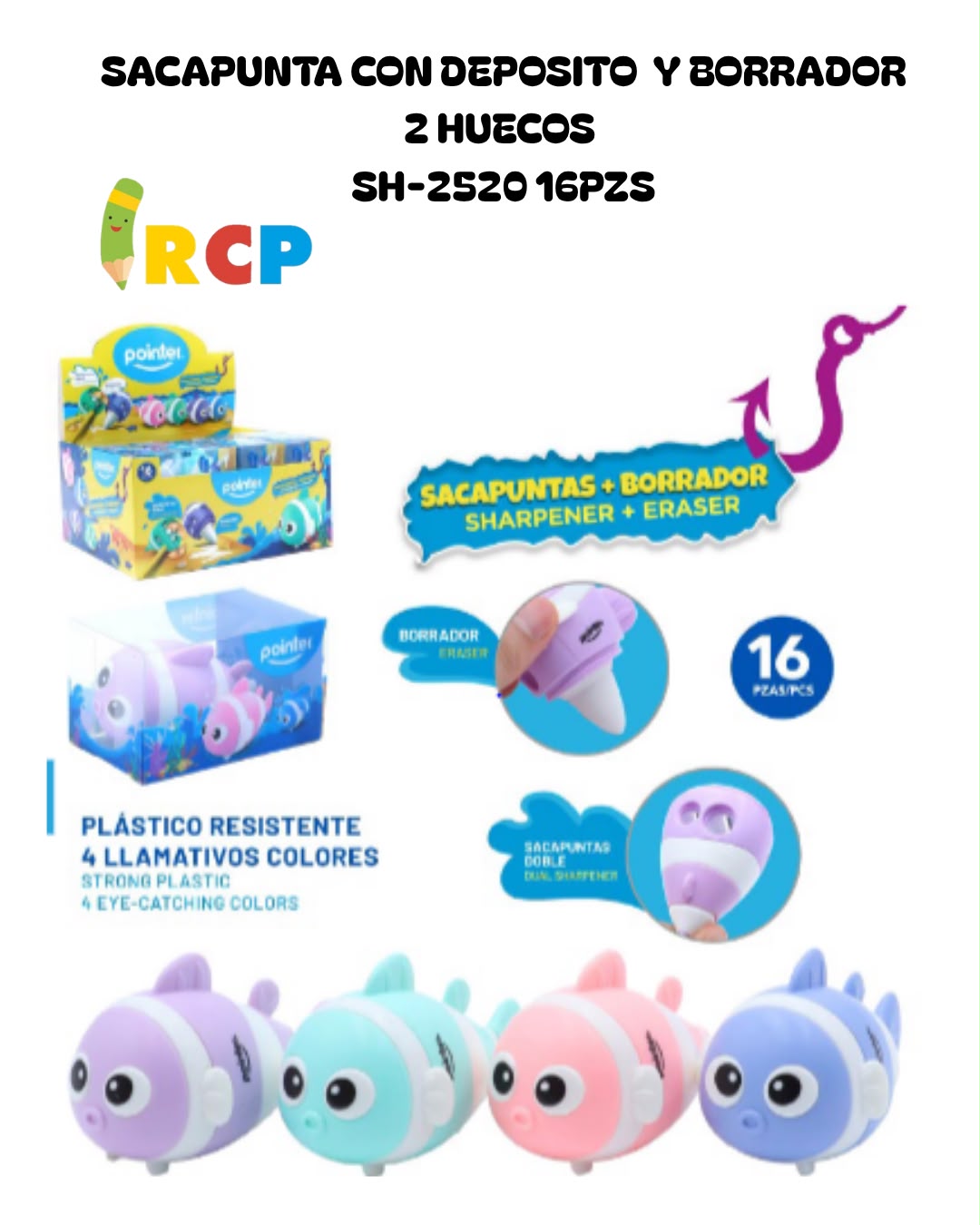 SACAPUNTA C/DEP. 2H Y BORRA T/PEZ SH-2520 16PZS