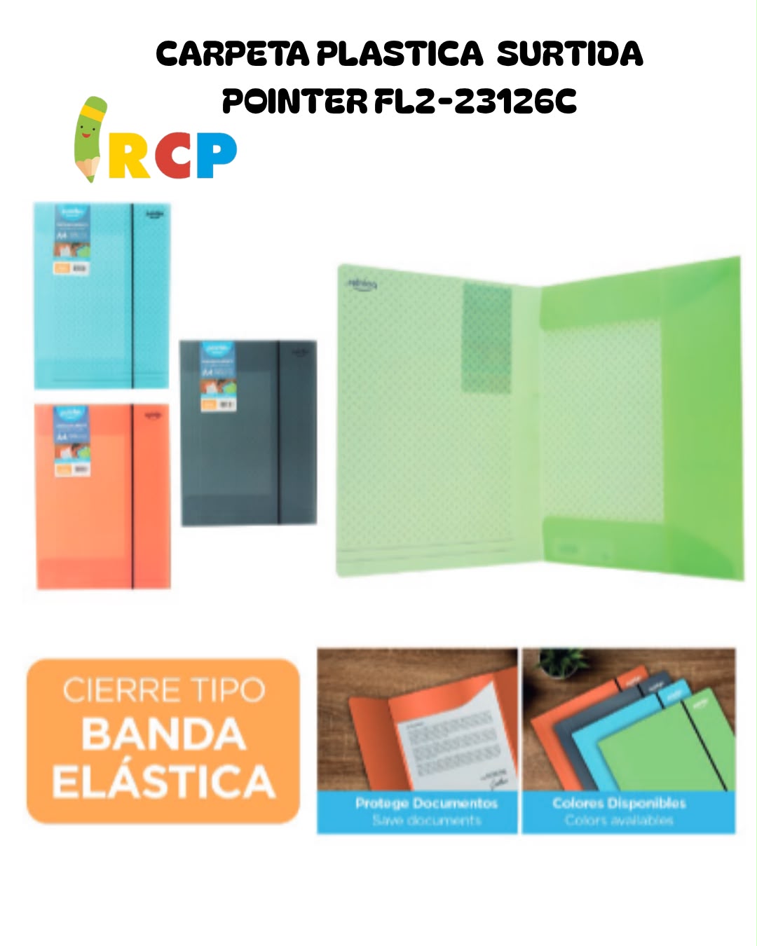 CARPETA PLASTICA BANDA POINTER