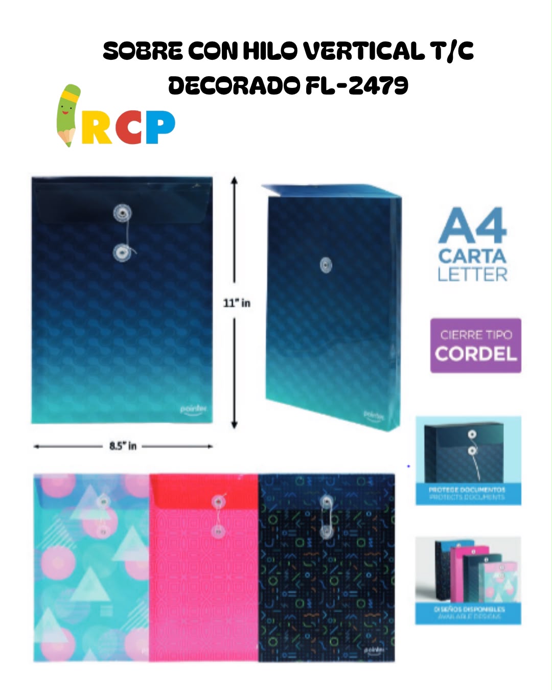 SOBRE C/HILO VERTICAL T/C DECORADA