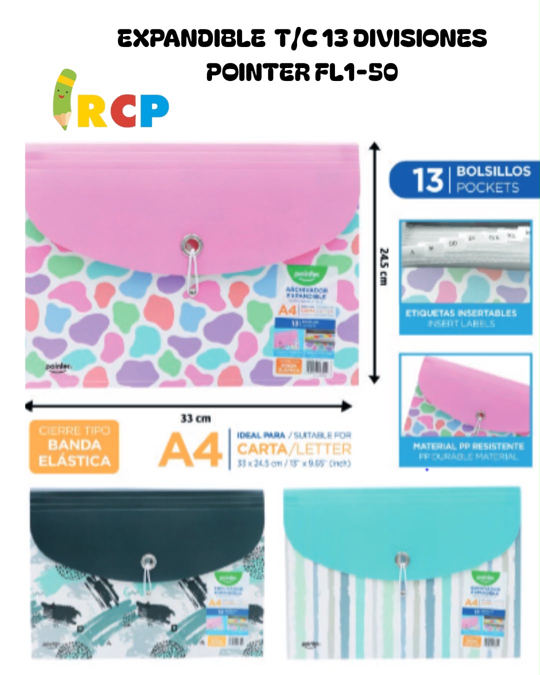 EXPANDIBLE A4 T/C 13 DIV C/DISEÑO