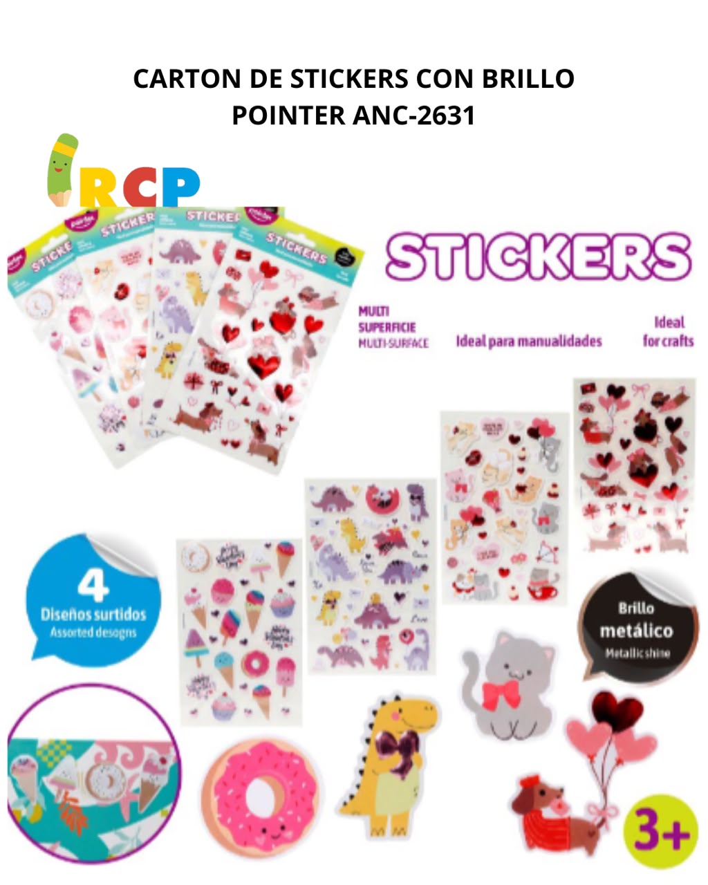 CARTON DE STICKERS C/BRILLO POINTER