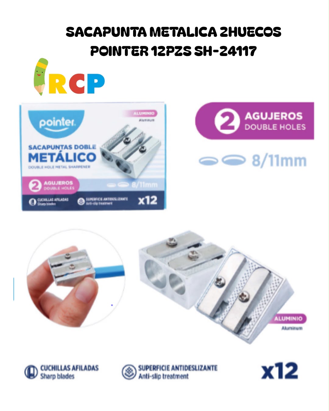 SACAPUNTA METALICA 2H POINTER 12PZS