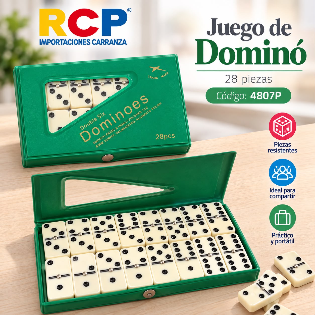 JUEGO DE DOMINO 6MM 28PZS