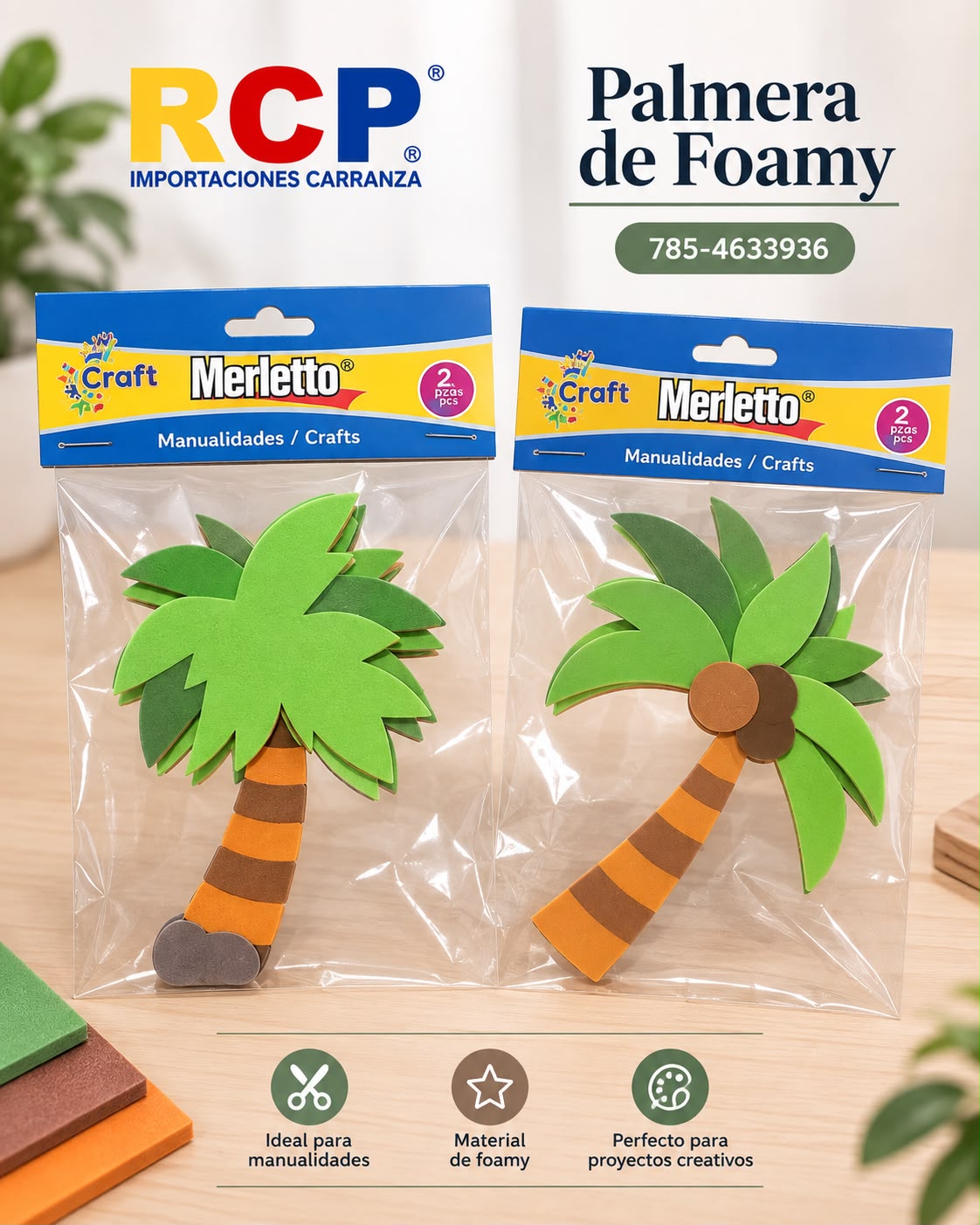 BOLSA DE FOAMY DE PALMERA MERLETTO